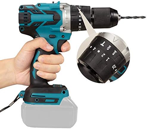 Anfitrião de perfuração elétrica multifuncional, compatível com as baterias de 18V Makita 20 + 3 configurações de estágio construídas na luz de trabalho LED