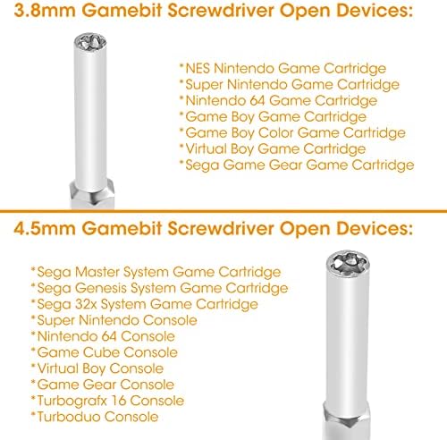 Ferramenta de fenda de segurança GameBit Conjunto de 4,5 mm e 3,8 mm, peças de reposição de segurança de ponta dupla