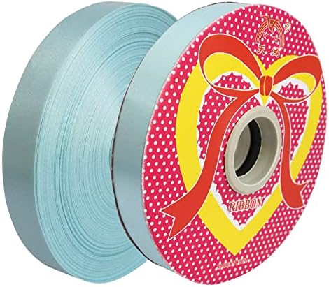 Terylene Satin Ribbon Reel Yyangz 2Roll 36,5m x 1,6cm de largura azul claro de poliéster de face de face de face de face, fita