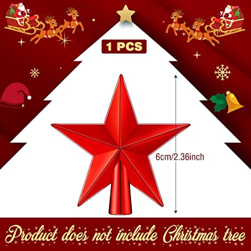 2,36 polegadas mini árvore de Natal Topper Pequeno estrela de Natal Mini Christmas Tree Star Topper para decoração de casa de