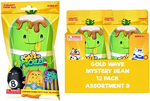 CATS VS PICKLES - Bolsas misteriosas - Conjunto de 4 - 12pk D - Onda de ouro - Ursinhas cheias de feijão! Ótimo para estocá -lo, brinquedos de inquieto ou brinquedos sensoriais para crianças, meninos e meninas.