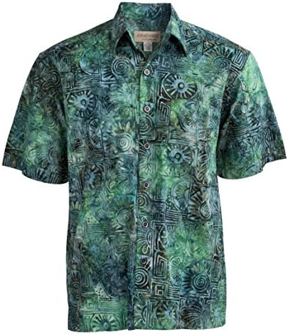 Johari West Antigua Summer Tropical Hawaiian Batik camisa