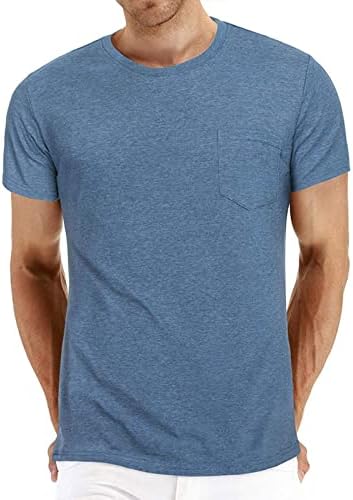 Camisetas para homens, manga curta masculina camisetas de pescoço sólido Camisetas de verão Tops básicos da camisa clássica de camisa