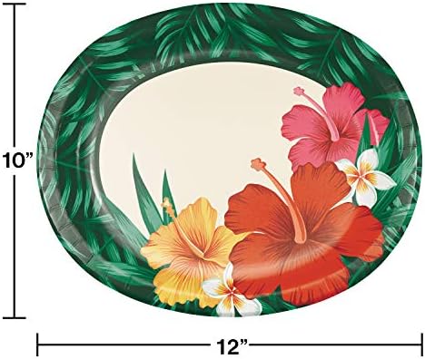 Flores tropicais de conversão criativa placas ovais, 10 x 12, multicoloria