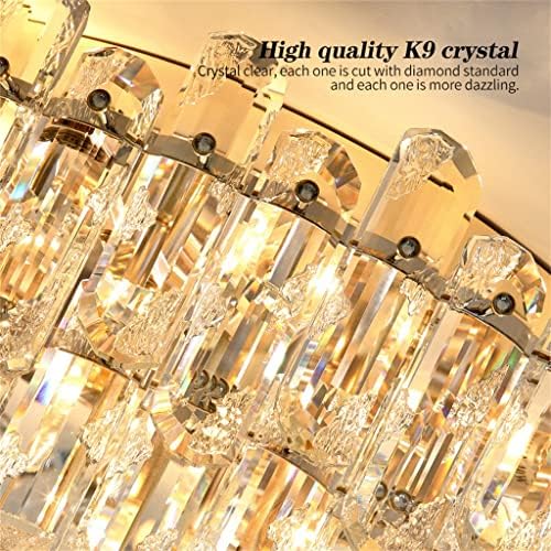 Sdfgh K9 Cristal Teto Luz de Golden redonda Lâmpada LED para sala de jantar sala de estar quarto de cozinha iluminação decorativa