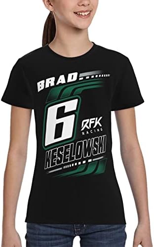 Asfrsh Brad Keselowski 6 camisa para menina adolescente e garoto impressão de manga curta Tee Athletic Classic Shirt Camiseta