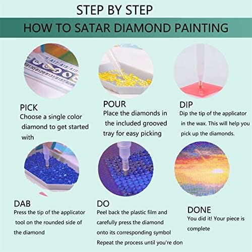 Kits de pintura de diamante 5D DIY para adultos, pinturas de bordados de broca completa de broca de broca de strass colada de pintura