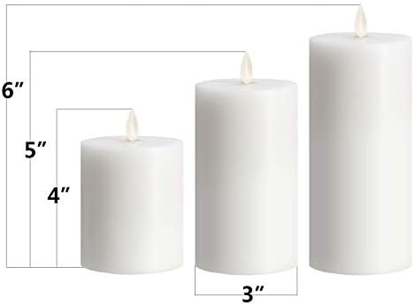 Jiyimi 3pcs Velas sem chamas brancas definem velas de bateria NÃO FUMO LUZES DE CAIXA LEITOS COM TEMPORES DE CONTROLO DE REMOTO