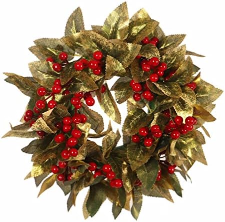 Winter Front Door Wreath Greath Grande 14 polegadas Christmas Gold Greath para a porta da frente. Decoração de casa de cor de chão de natal para berras vermelhas para a porta da frente moderna externa externa