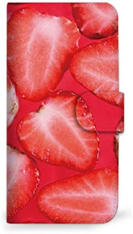 MITAS AQOUS Wish2 A204SH Folio Case com espelho, padrão de frutas, Strawberry miR-0129-ST/A204SH