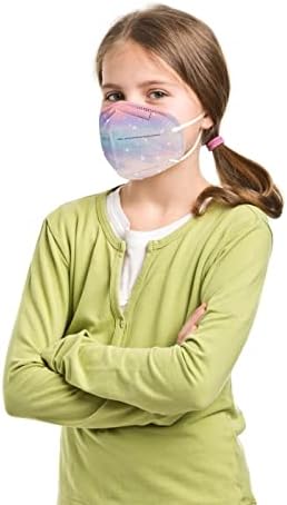 50pc Kids descartáveis ​​corantes coloridos face mass_ks com 3 camadas filtro de face Proteção apertada, escudo protetor respirável