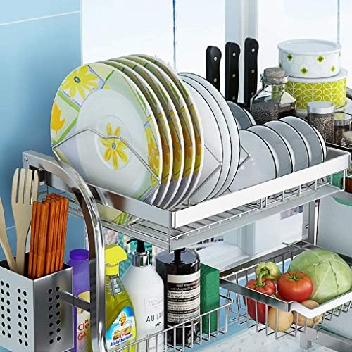 Pias dmuniz, rack de prato, rack de secagem de pratos, organizador de esgotadores de mesa de rack de cozinha, 2 tamanhos/pia única