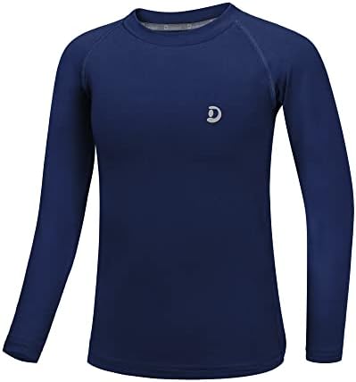 Dizoboee Youth Boys Compression Camisa de manga comprida Kids Football Undershirt Hiterture Wicking Baseball Circl Sports Baselayer