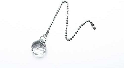 Gusnilo Cristal Teto Fan Pull Chain Chain Crystal Ball Crystal Chain Extrender Light Chain Freeltle Prism 4 peças