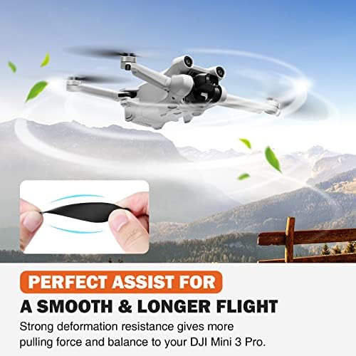 MOKO 24PCS Mini 3 Pro Belissors compatíveis com DJI mini 3 Pro, Blades de liberação rápida de baixo ruído Acessórios de