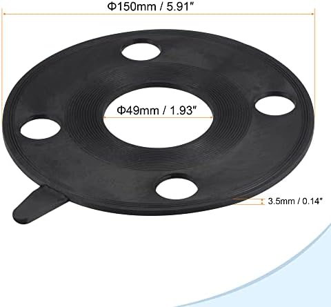 Mecccanity Borracha Flange Junta Face completa para 3 polegadas DN65 Pipe 4 Bolas parafusos Pacote de arruela plana preta de 10