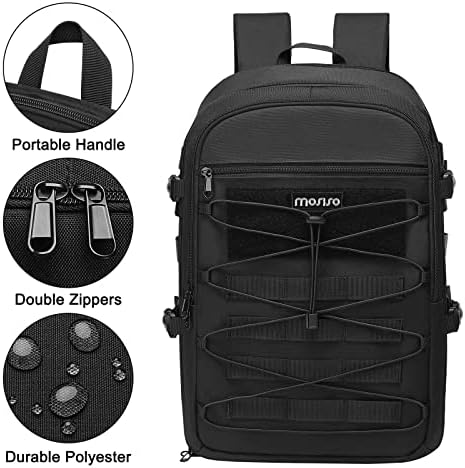 Backpack da câmera Mosis, DSLR/SLR/Photografia sem espelho 3 camadas Caixa de câmera tática com suporte para tripé e