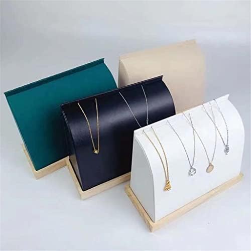 Zsedp curva pingente de pingente de exibição de colar de colar Pu / veludo e jóias de madeira rack de exibição de jóias