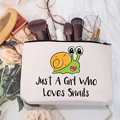 MEIKIUP Snails Amante Presente Cute Snails Bag de maquiagem do engenheiro agrícola Presente apenas uma garota que adora
