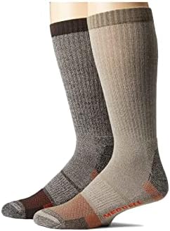 Merrell Men e Women's Performance Safety Toe Crew Socks 2Pair Pack Coolmax Manutenção e prevenção de bolhas