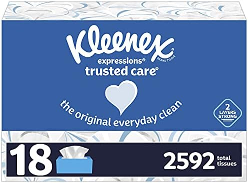 Kleenex confiava em tecidos faciais todos os dias, caixa plana, 160 contagem