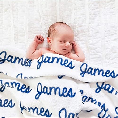 Cobertor de bebê weiyoudp com nome de bebê nome personalizado chá de bebê - 30x40 / 48x60 / 60x80 polegadas - cobertor de