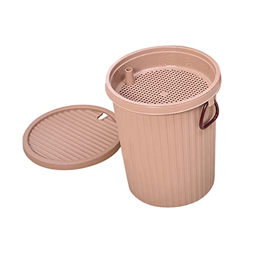 Homoyoyo Tea Dregs Drainage Bucket Bins com tampas latas de lixo para cesto de lixo de escritório para escritório de lixo de lixo de lixo de lixo de lixo de lixo de lixo de chá de chá plástico lixo marrom claro lixo lixo lixo