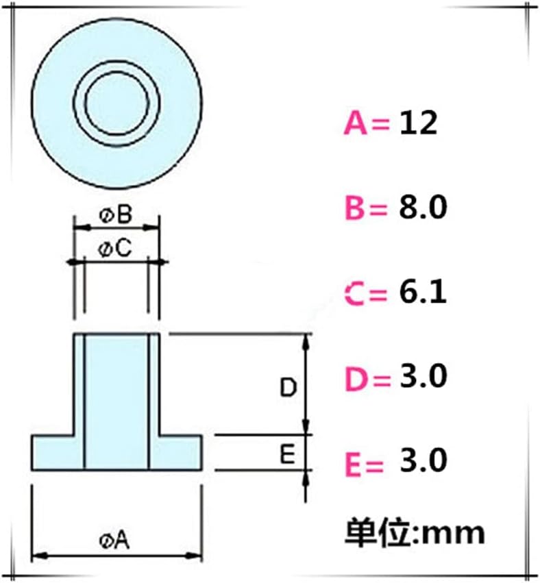 50pcs 6,1 mm de diâmetro interno Tipo T de Juntas isolantes de nylon Plástico Pasistor Laslers de transistor de carcaça