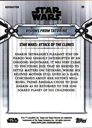 2019 Topps Chrome Star Wars Legacy Refractor 35 Anakin/Padme Visões do Tatooine Trading Card