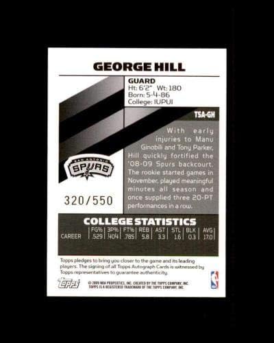 Cartão de Rookie de George Hill 2008-09 Autografos de assinatura TOPPS TSAGH /550 - Basketball Slabbed Rookie Cards