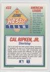 Pontuação de 1992 433 Cal Ripken Jr. como cartão de beisebol de Baltimore Orioles