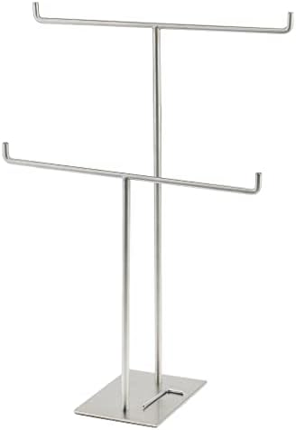 N/A Aço inoxidável Larf Stand Stand Stand Bath Hand Towel Rack Organizador de barras duplas de barra