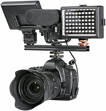 MOVO DSE8 Barra de extensão de calçados frios ajustáveis ​​- Rail de sapato frio para acessórios DSLR - luzes, monitores,