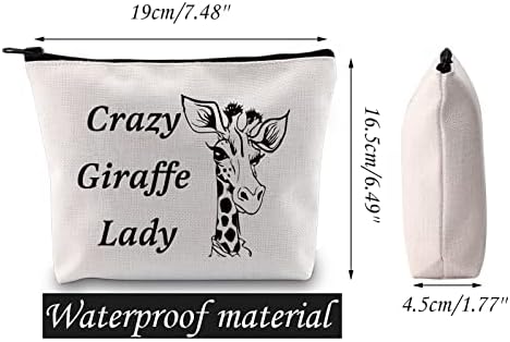 Jniap girafa bolsa cosmética girafa girafa presente girafa louca girafa maquiagem saco de maquiagem girafa giraffe