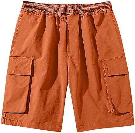 Shorts de carga de camuflagem masculinos, shorts de carga de verão masculinos soltos casuais casuais com cordão de cargas masculinas
