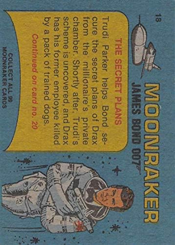 1979 Topps James Bond Moonraker Nonsport Negocing Card 18 Os planos secretos