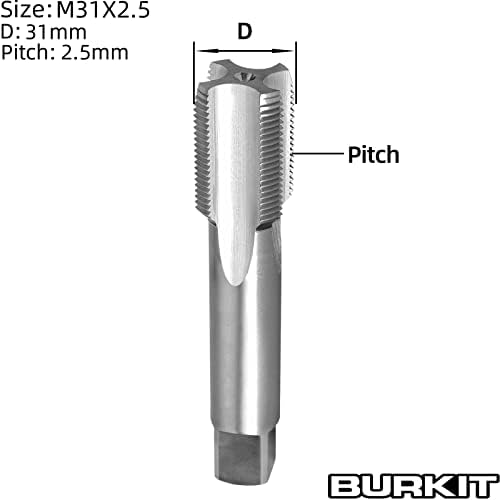 Burkit M31 x 2.5 Treque Toque em Mão direita, HSS M31 x 2,5 Máquina de caia reta Toque