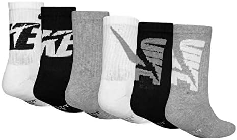 Nike Little Boys Cremeled Crew Socks 6 pacote