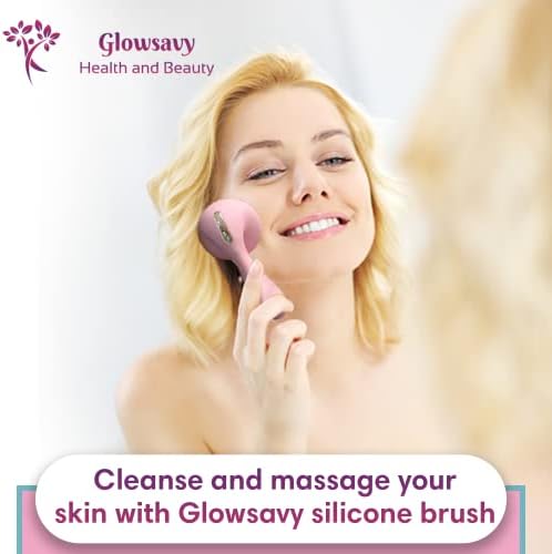 Escovas de limpeza de silicone Glowsavy - escova de limpeza facial com 4 velocidades ajustáveis ​​- máquina de spa rotativa recarregável