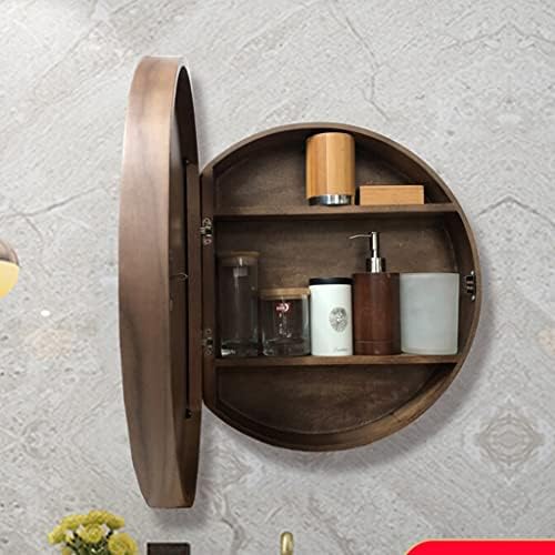 Fifor Banheiro Mirror Gabinet Can 180 ° INSTALAÇÃO ROTAÇÃO, Gabinete de remédios redondos com armazenamento interno de 3 camadas, recesso ou montagem de superfície