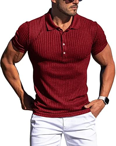 Camisas de pólo muscular de Gansanro mens.