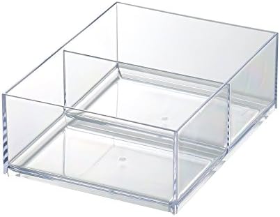 LIGO-IT PEQUENO ARMAZENAMENTO DE ITENS, 2 COMPARTAMENTO, Bandeja de sistema combinável, CLEAR, W11.5XD15.4XH5.7CM, MX-T16