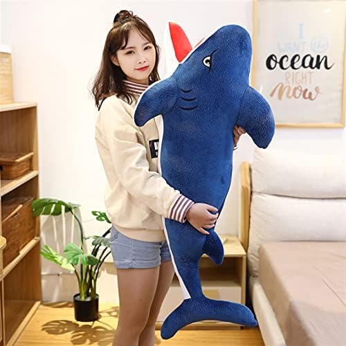 Miquanggo Puppets Puppets Ocean Animal Zipper Pillow Plush Toy Toy Big Shark Doll Dleeper Pillow Color: Grey, Tamanho: 100cm