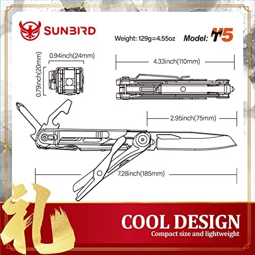 Faca de bolso com clipe, faca de multitool EDC com tesoura de quebra