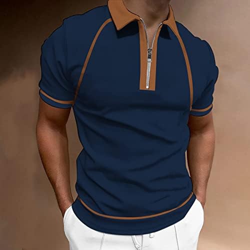 Botão de golfe masculino para baixo bloco colorido pólo retro street ao ar livre mangas curtas roupas de camisa de camisa