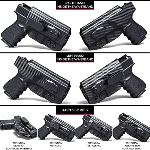 O escoamento expresso para compactar o coldre de Kydex IWB - compatível com garras - 'Posi -Click' - ajuste personalizado - adj. Cant & Ride Height - dos EUA