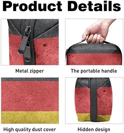 Organizador eletrônico Small Travel Cable Organizer Bag para discos rígidos, cabos, carregador, USB, cartão SD, bandeira alemã