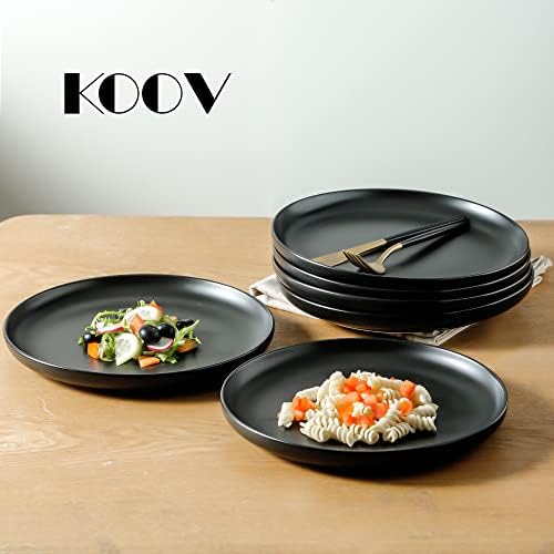 Placas de jantar de cerâmica Koov Conjunto de pratos grandes de 6,10,25 polegadas conjuntos de jantares, placas de porcelana
