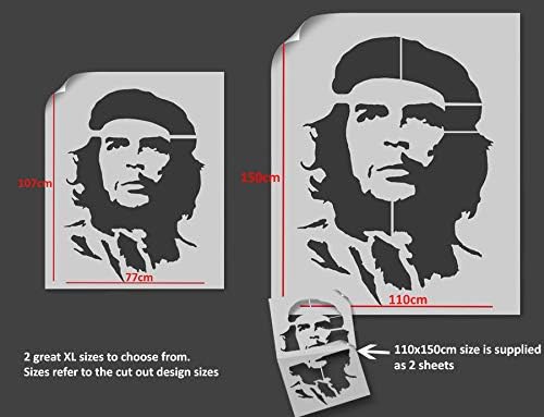 Banksy 'Che Guevara' Estêncil XL - decoração de casa, estêncil de pintura, estêncil reutilizável mylar