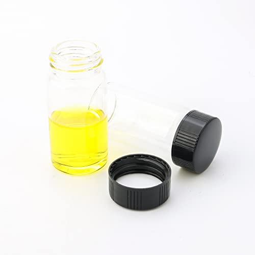 Kesell 28pcs 20ml Clear pequenos frascos de vidro de vidro preto Capas de parafusos amostragem de amostra de amostra de vidro para
